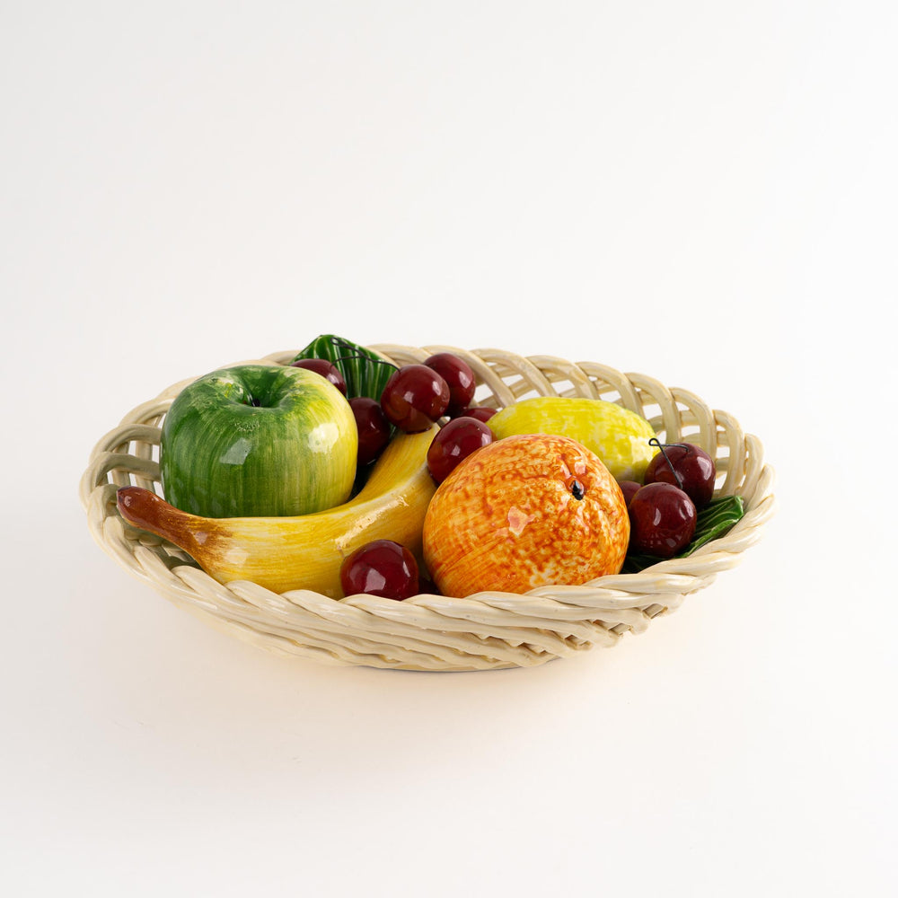Vintage Italian Trompe L'Oeil Ceramic Fruit Bowl