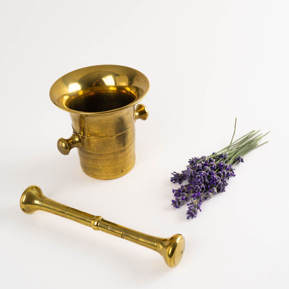 
                      
                        Vintage Heavy Brass Mortar and Pestle Set - Apothecary Decor
                      
                    