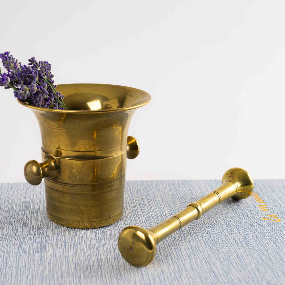 
                      
                        Vintage Heavy Brass Mortar and Pestle Set - Apothecary Decor
                      
                    