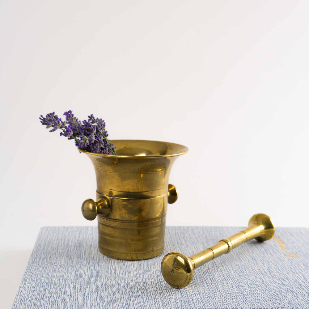 
                      
                        Vintage Heavy Brass Mortar and Pestle Set - Apothecary Decor
                      
                    