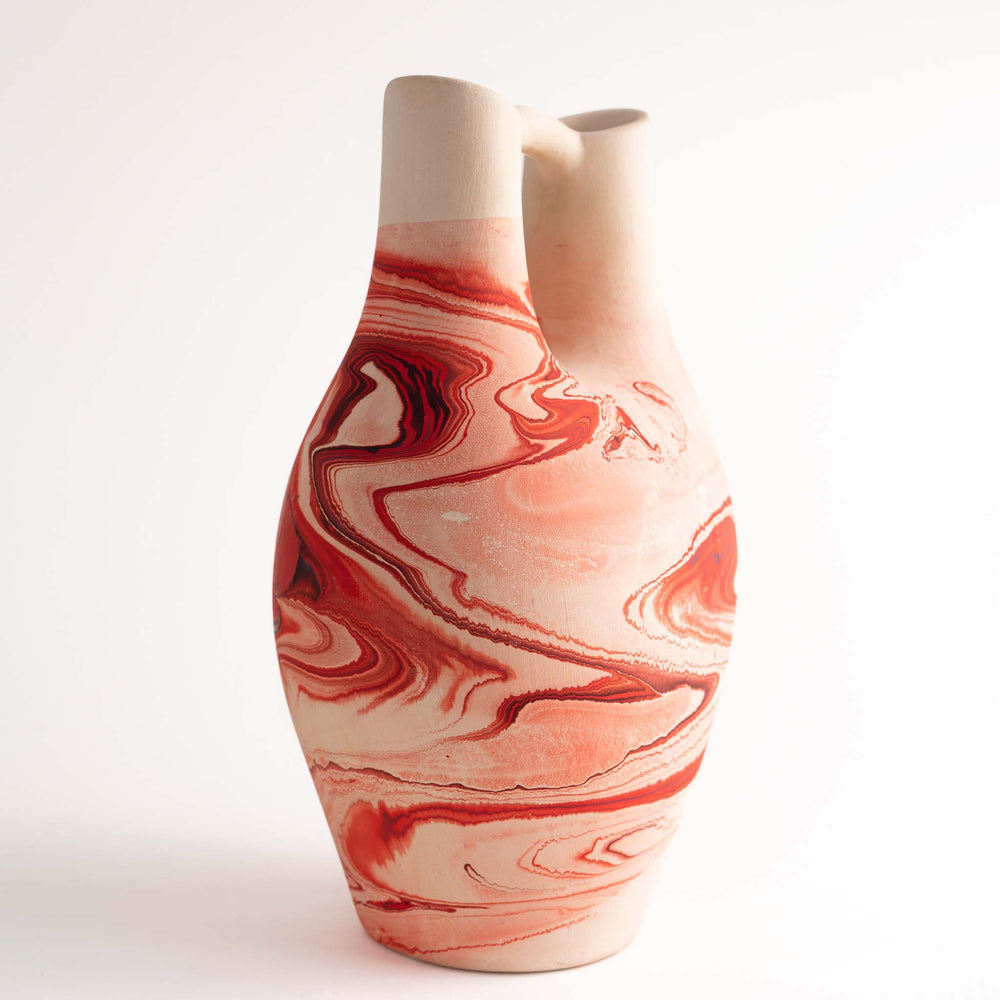 
                      
                        Vintage Nemadji Pottery Swirled Orange Red Wedding Vase
                      
                    