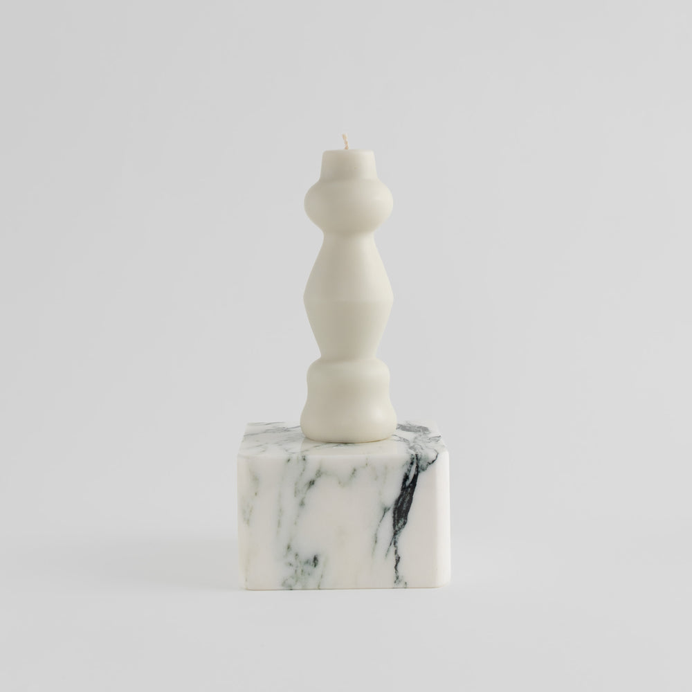 
                  
                    postmodern sculptural beeswax pillar candle alabaster white
                  
                