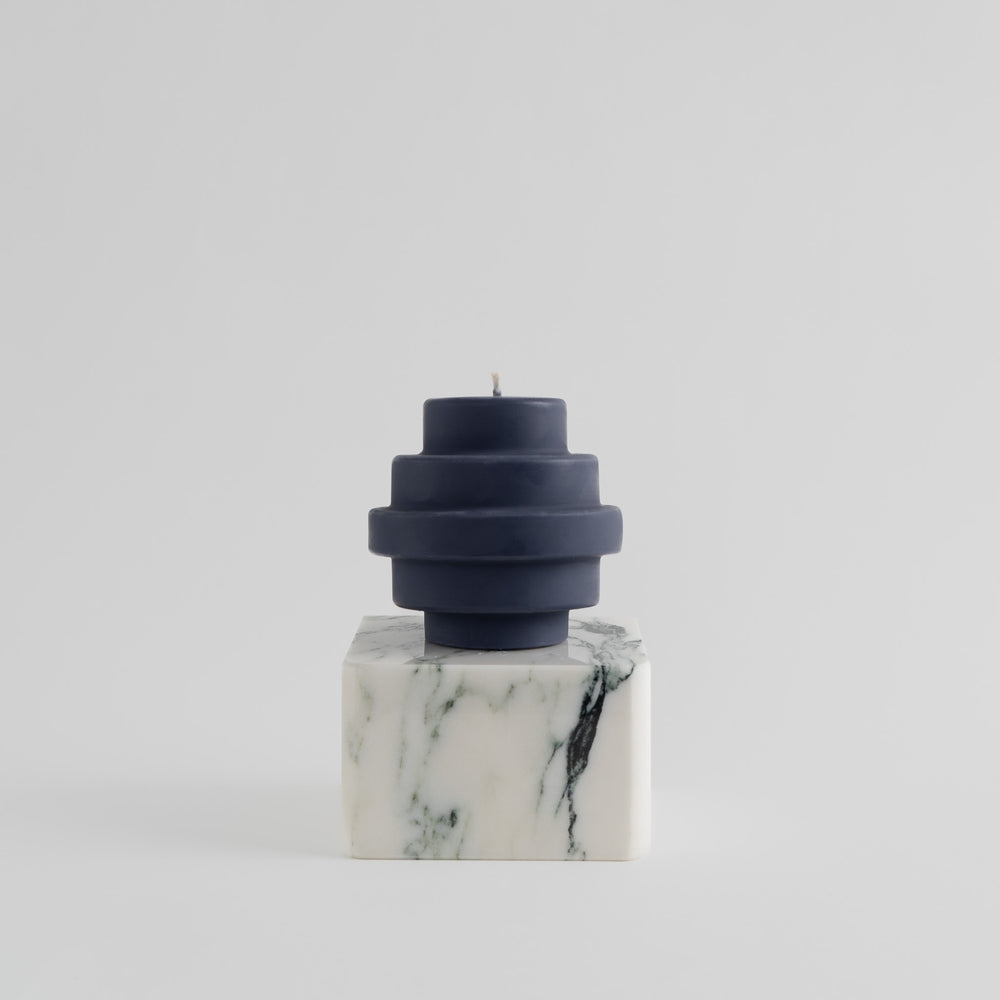 
                  
                    postmodern memphis pedestal sculptural beeswax pillar candle midnight black
                  
                