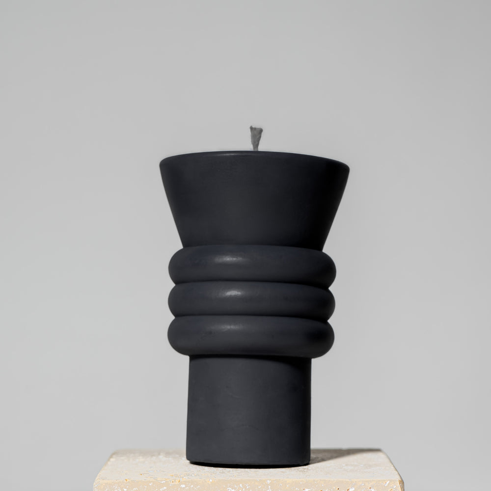 
                  
                    postmodern memphis milano sculptural beeswax pillar candle midnight black
                  
                