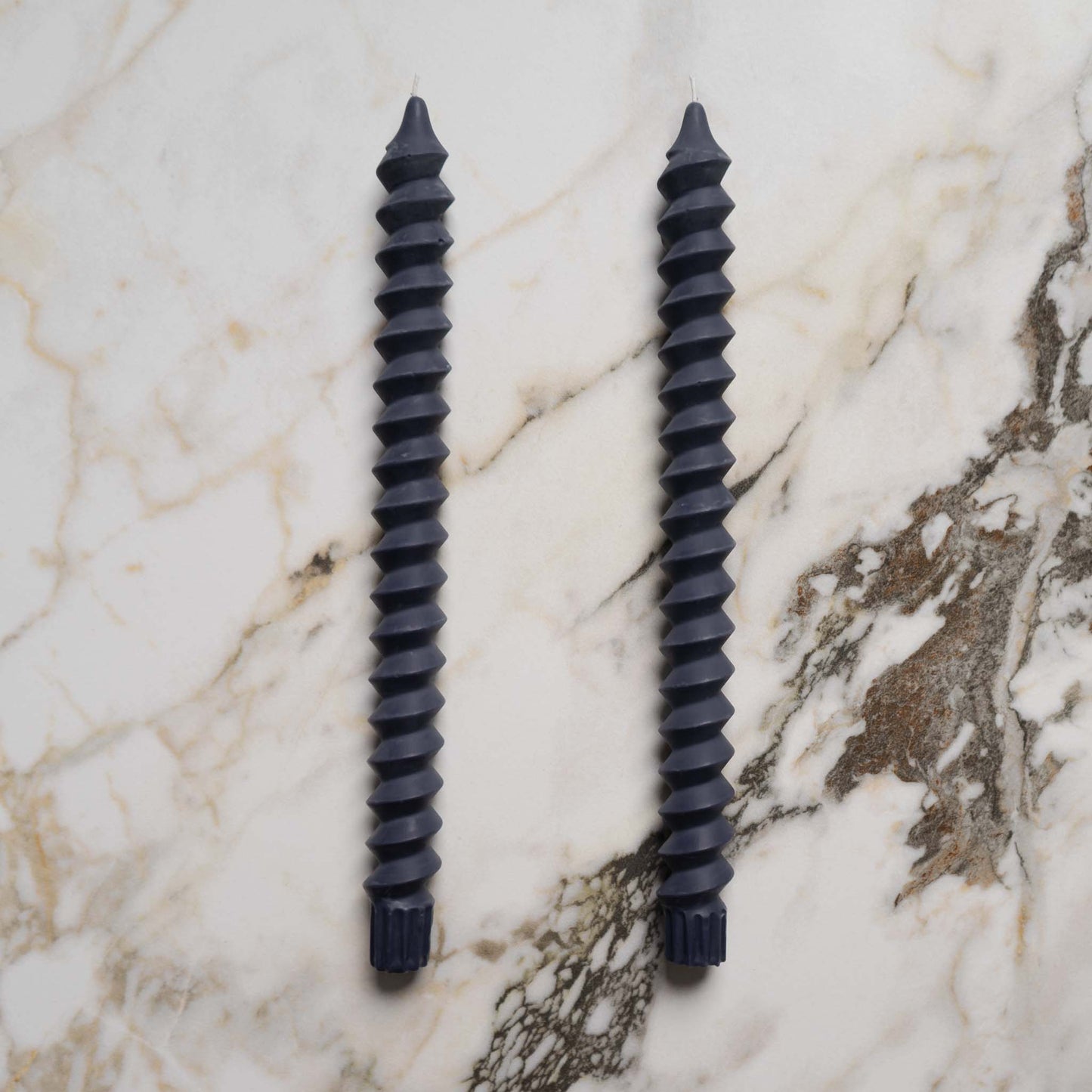 postmodern spiral temple taper candles midnight black