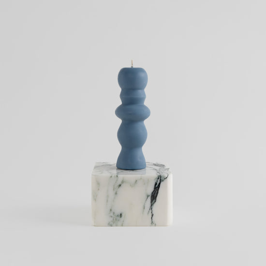 post modern temple column pillar  candle lucid blue