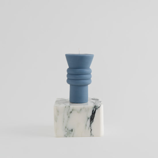  postmodern milano  pedestal temple pillar  candle lucid blue