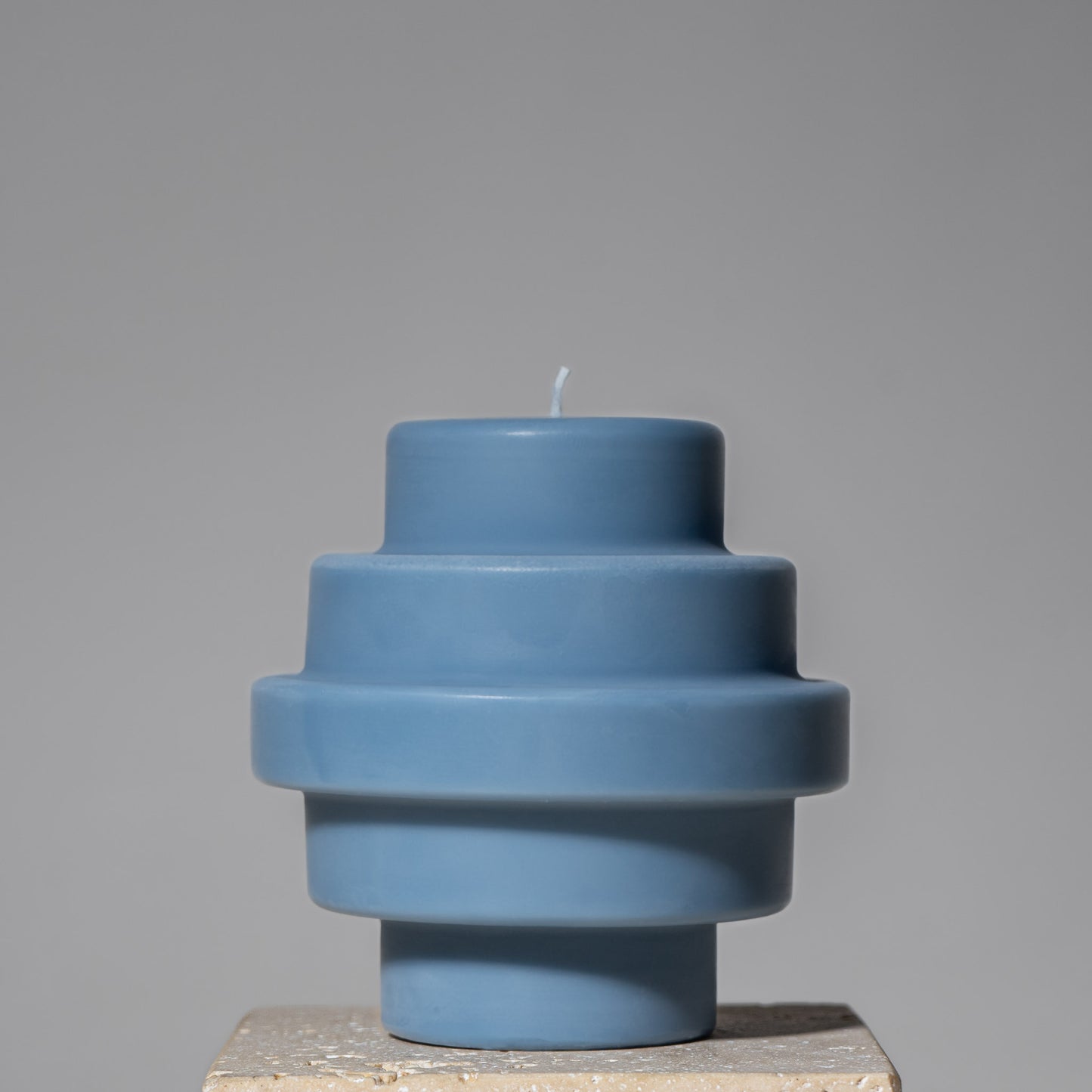 postmodern temple milano pillar candle lucid blue