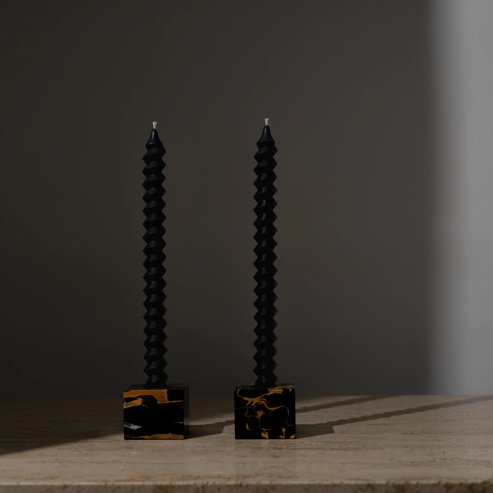 
                      
                        postmodern spiral taper beeswax candles midnight black
                      
                    