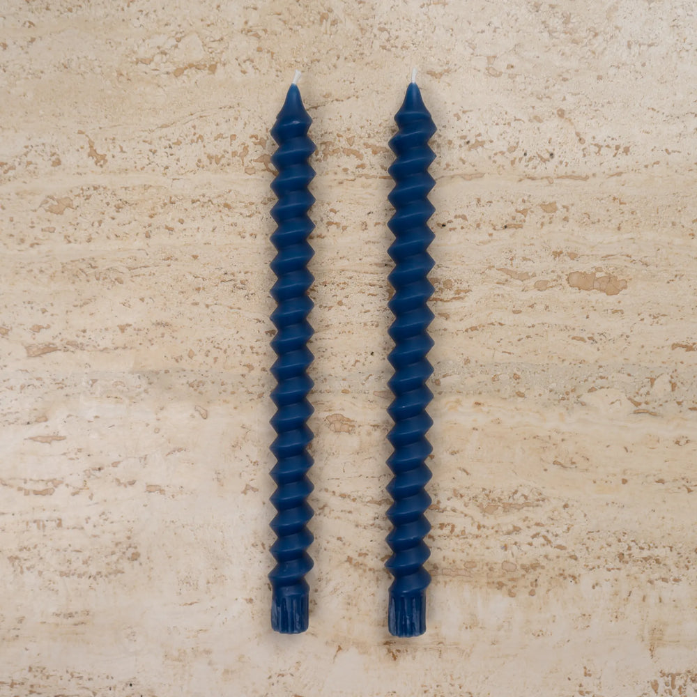 
                      
                        postmodern spiral taper beeswax candles lucid blue
                      
                    