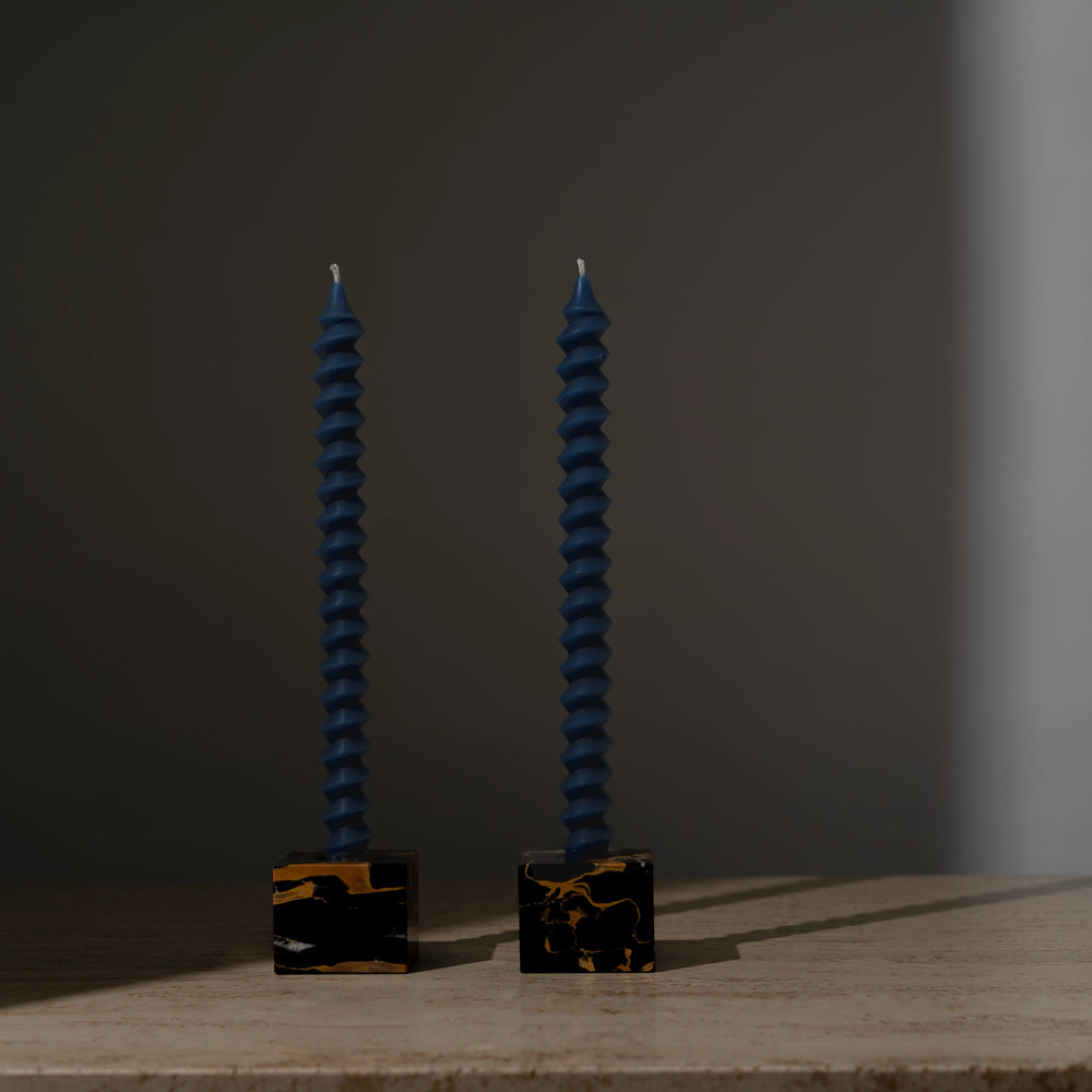 
                      
                        postmodern spiral taper beeswax candles lucid blue
                      
                    