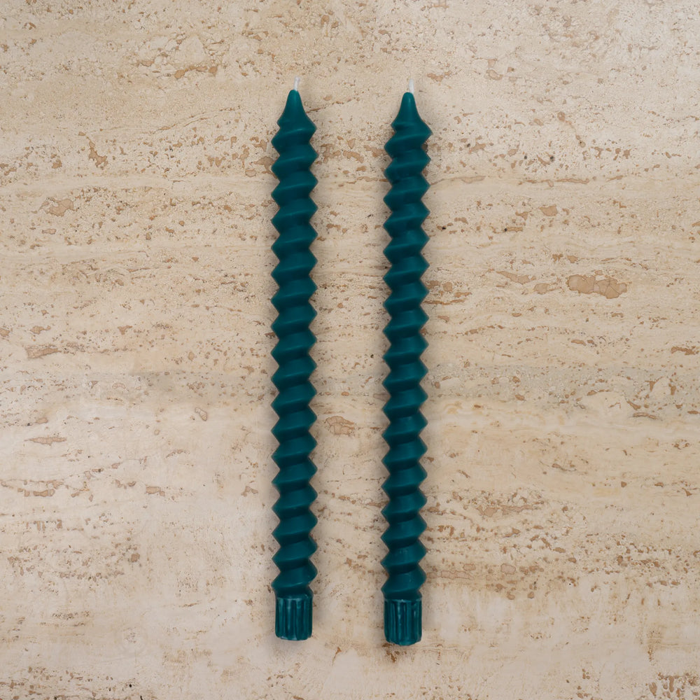 
                      
                        postmodern spiral taper beeswax candles peacock green
                      
                    