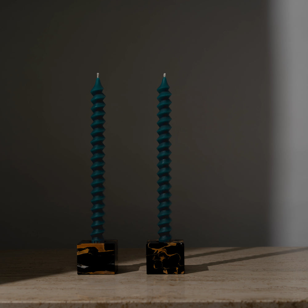 
                      
                        postmodern spiral taper beeswax candles peacock green
                      
                    