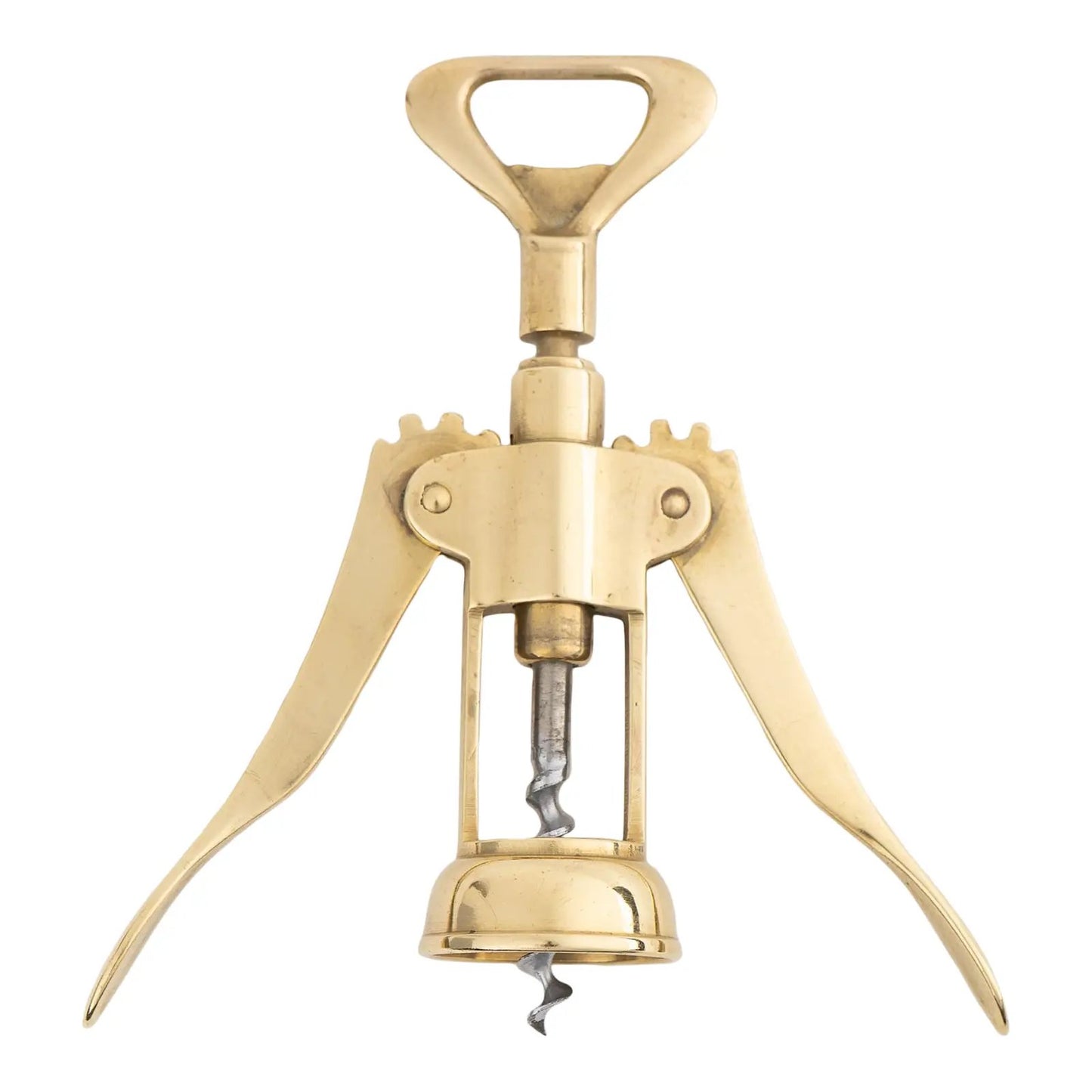 Vintage Italian brass corkscrew wine bottle opener
