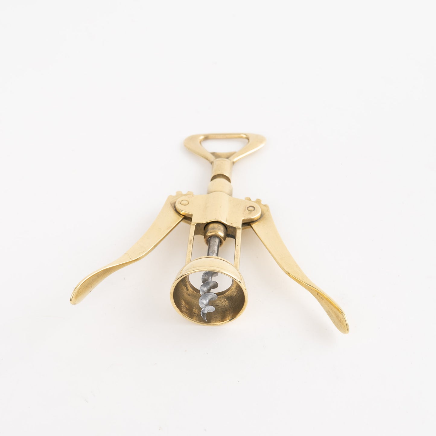 Vintage Italian brass corkscrew wine bottle opener