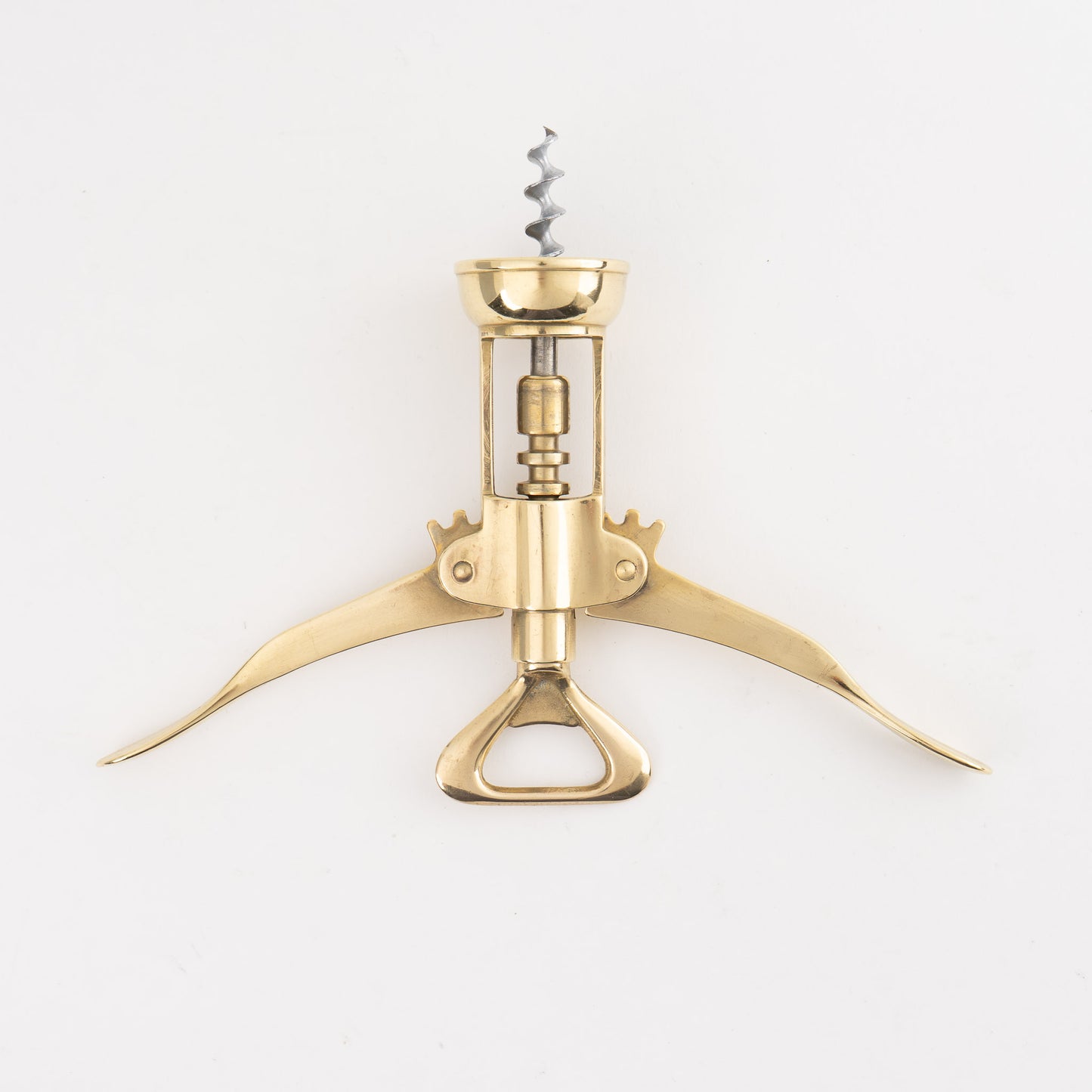 Vintage Italian brass corkscrew wine beer bottle opener