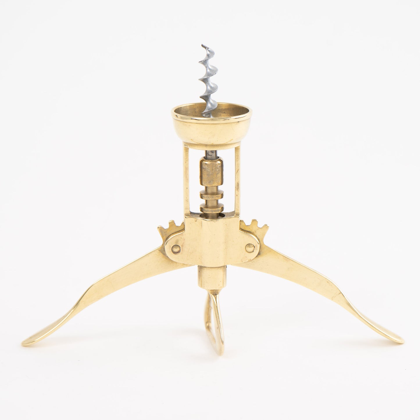 Vintage Italian brass corkscrew champagne beer bottle opener