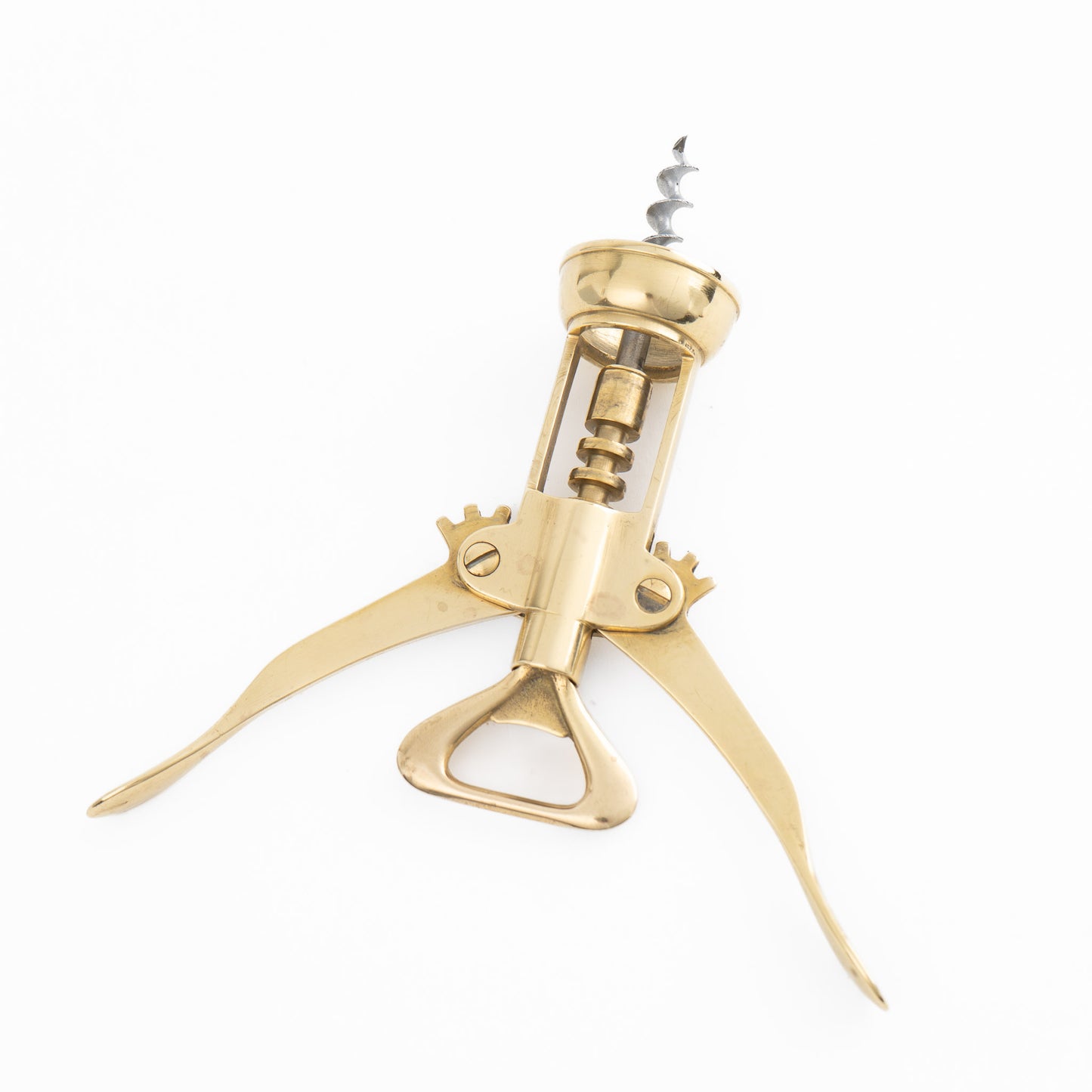 Vintage Italian brass corkscrew wine bottle opener