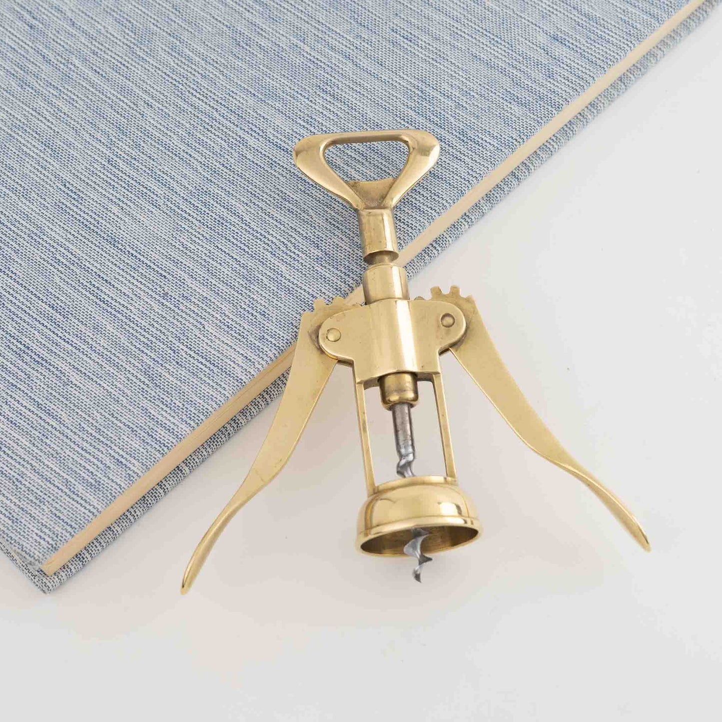 Vintage Italian brass corkscrew wine bottle opener