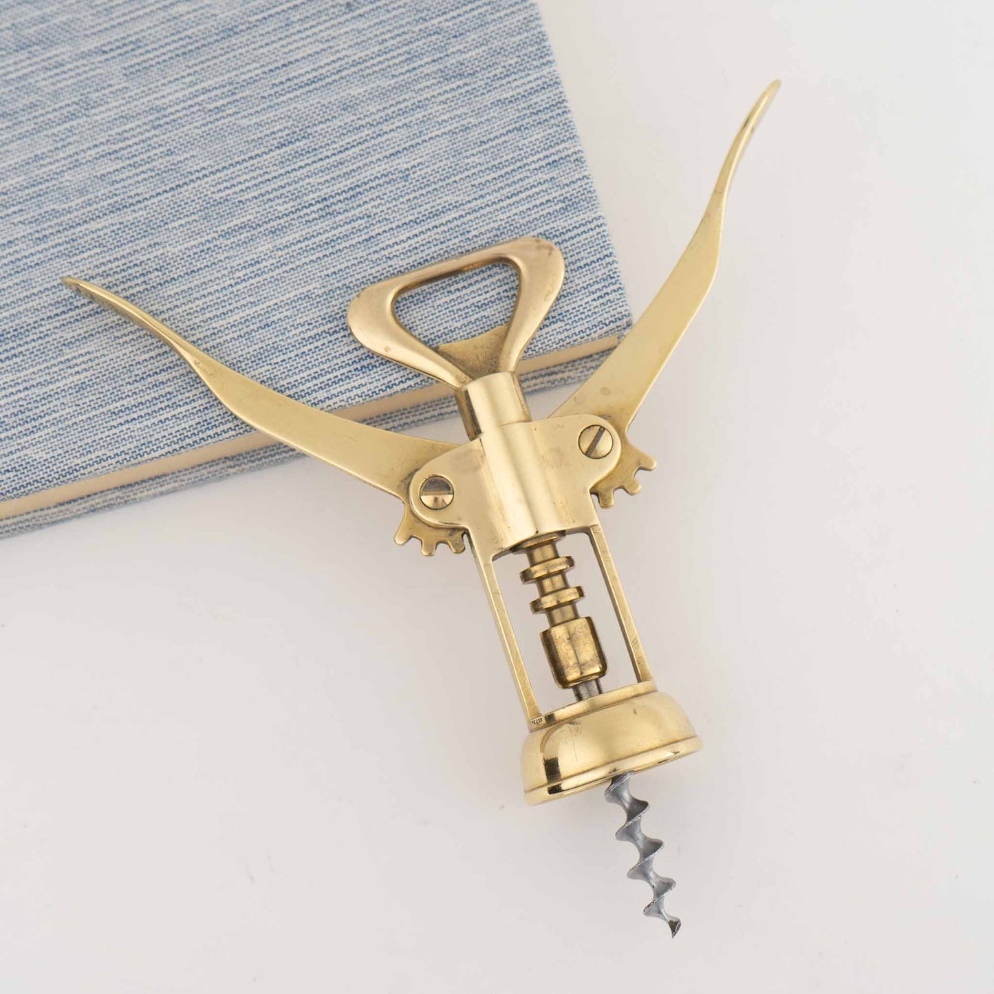 Vintage Italian brass corkscrew beer bottle opener