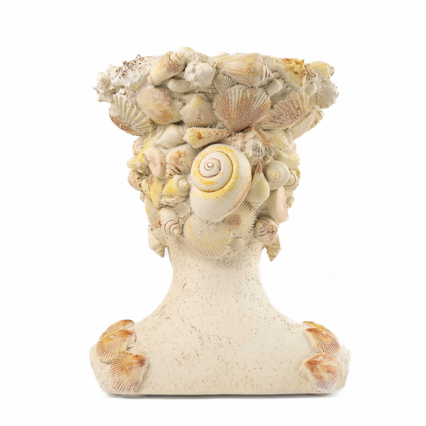 Vintage decorative grotto female bust planter 