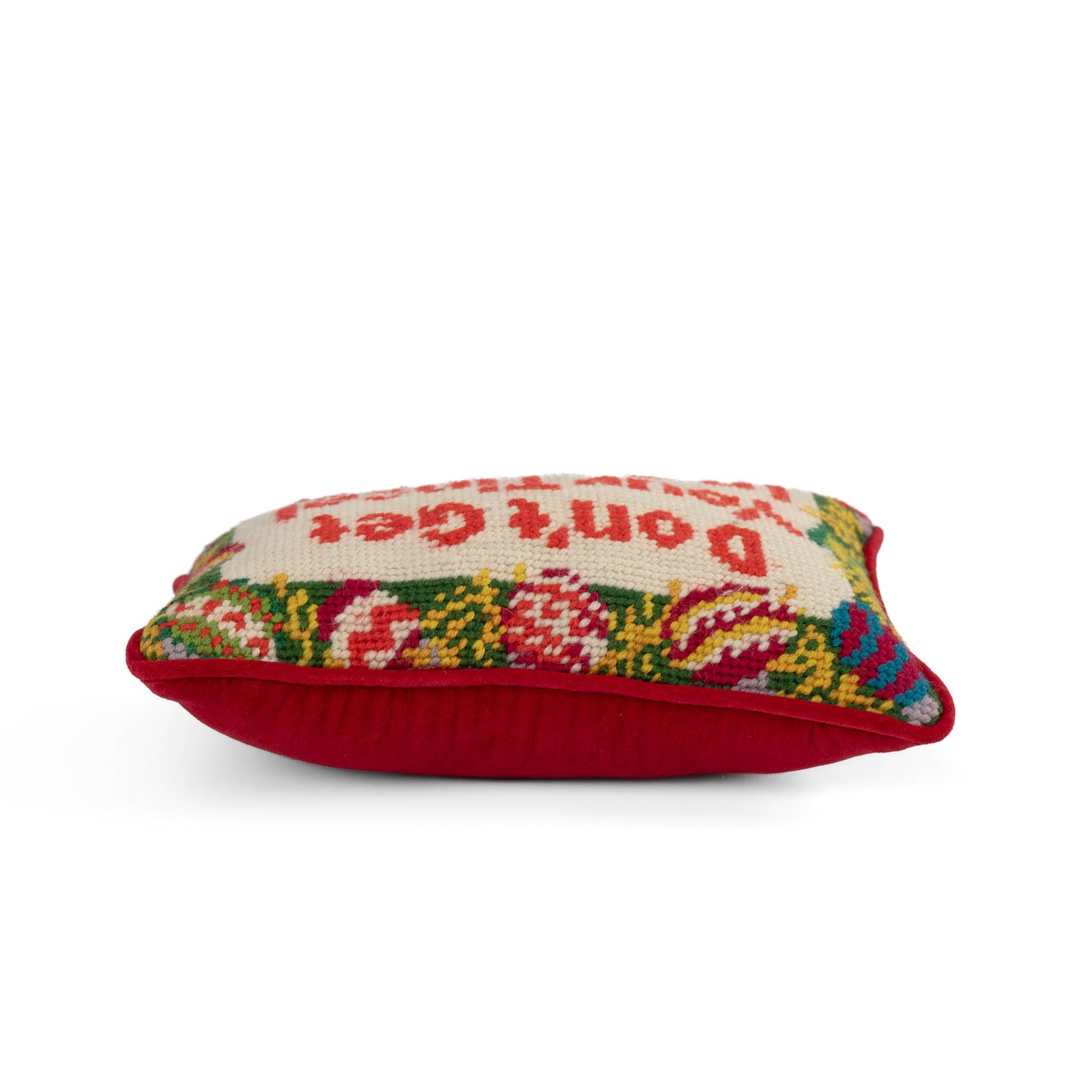 Small vintage needlepoint pillow with 