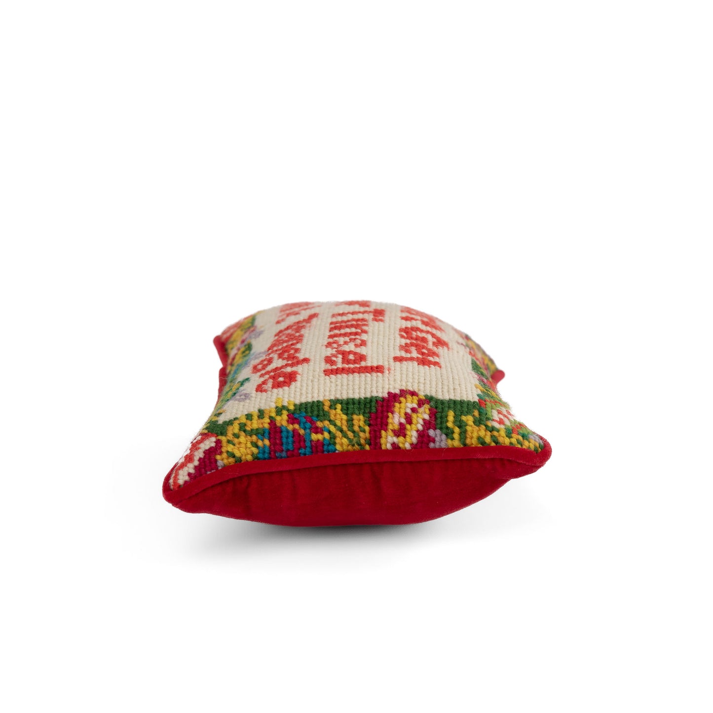 Small vintage needlepoint pillow with 