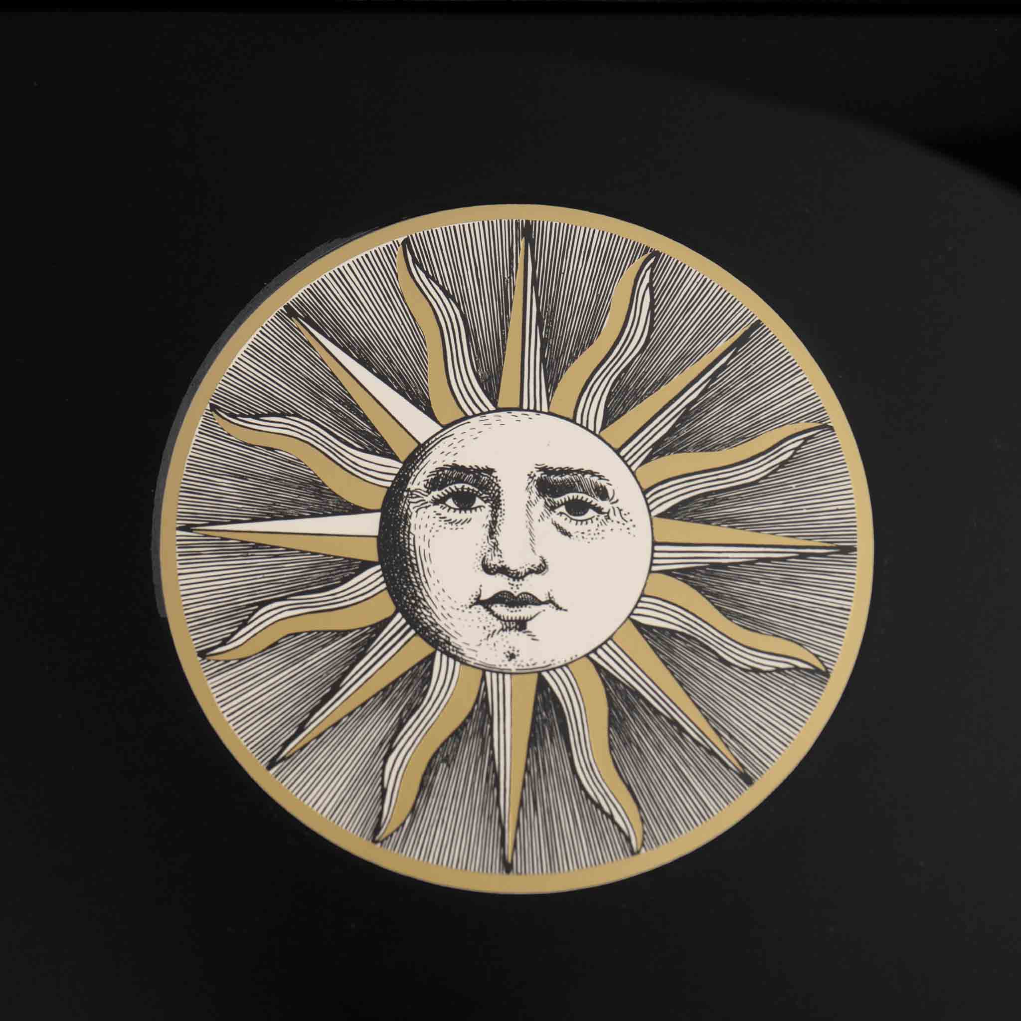 Vintage Fornasetti Sole VI Framed Etching - Soli e Lune Series