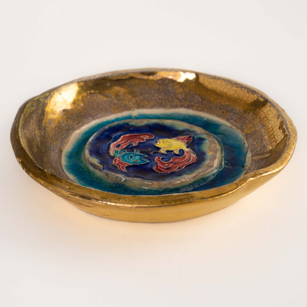 
                  
                    vintage zodiac pisces signed studio pottery bowl
                  
                