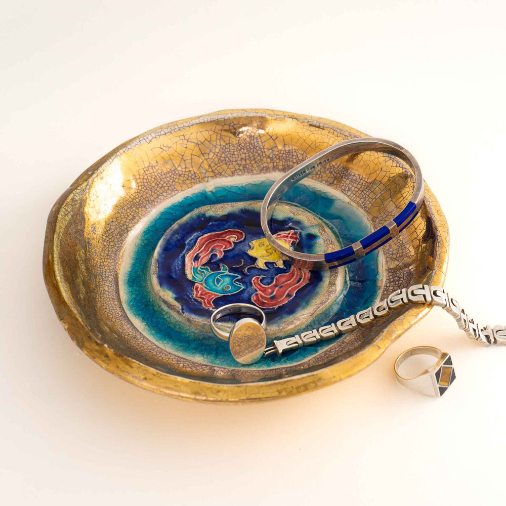 
                  
                    vintage zodiac pisces signed studio pottery bowl
                  
                