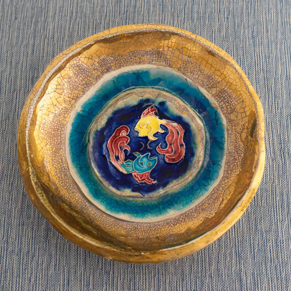 
                  
                    vintage zodiac pisces signed studio pottery bowl
                  
                