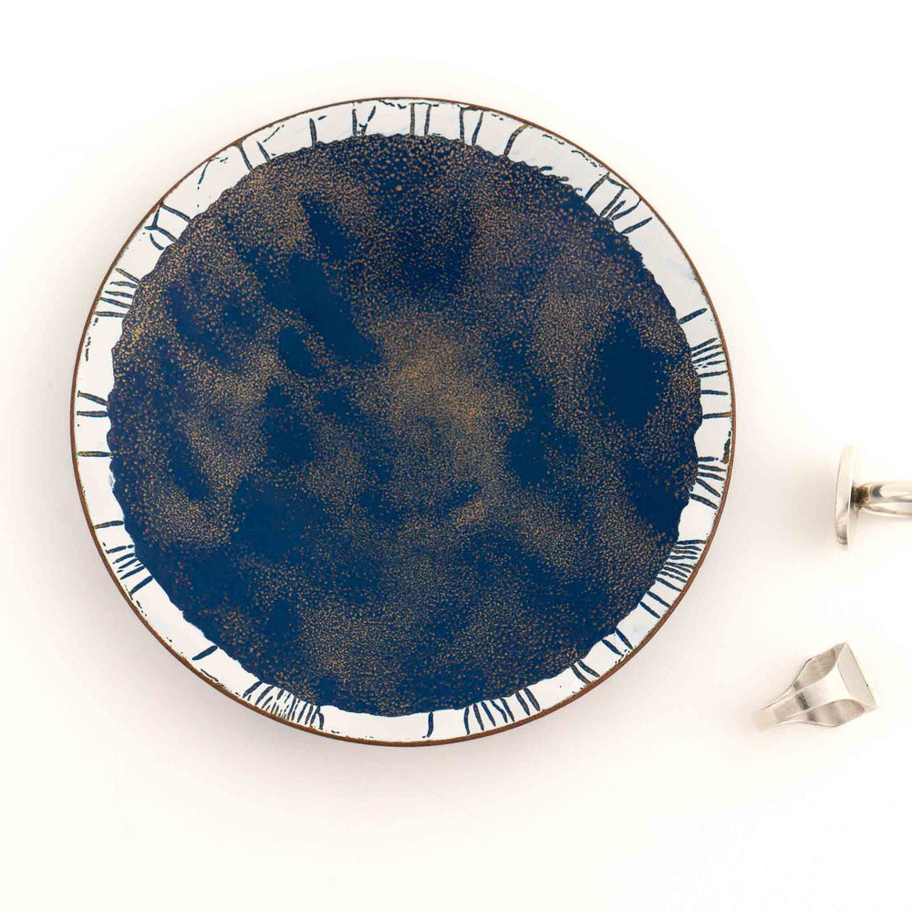 
                  
                    vintage hand-painted blue and white enamel catchall dish
                  
                
