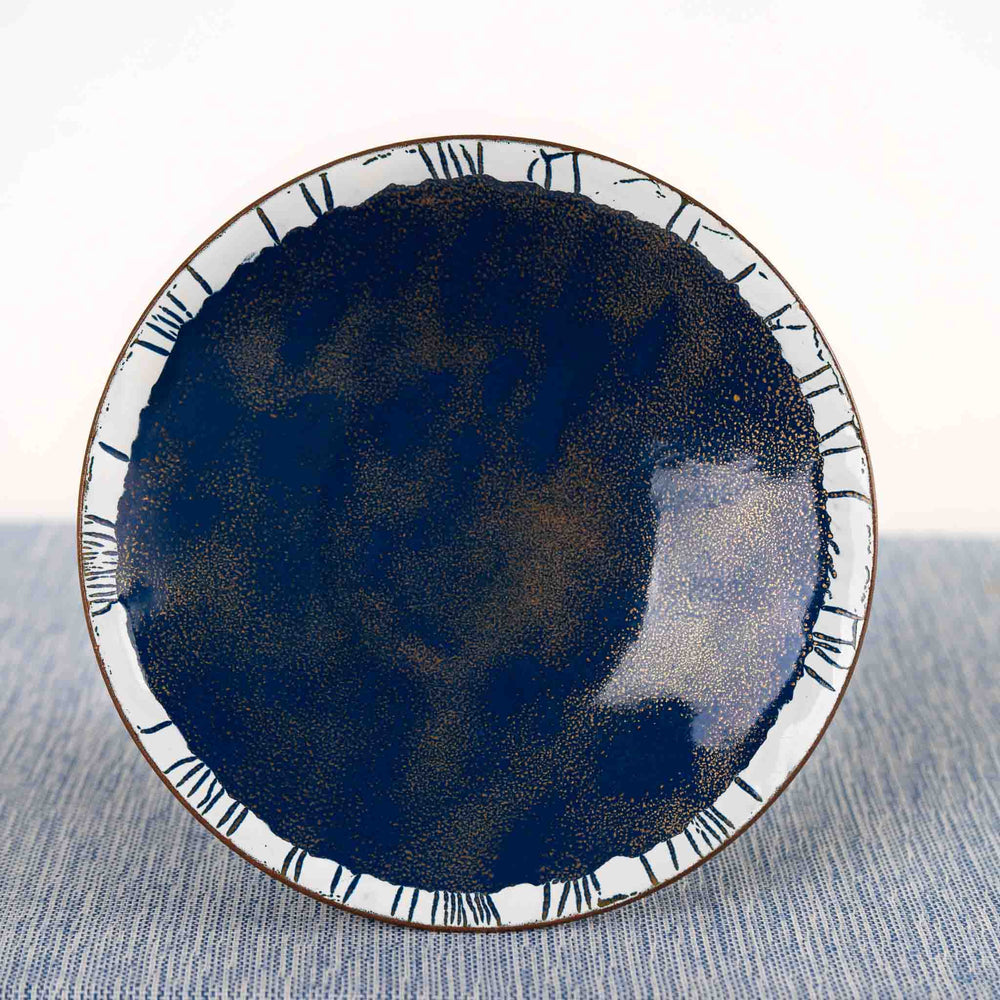 
                  
                    vintage hand-painted  dark blue enamel catchall dish
                  
                