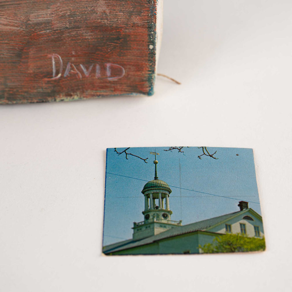 
                  
                    painting depicting the ornate cupola of the historic Central Moravian Church in Northampton County, Pennsylvania
                  
                