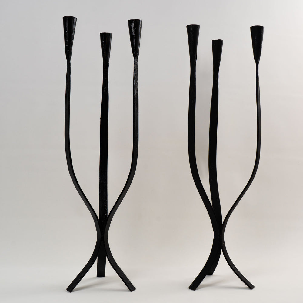 
                  
                    vintage cast iron triple taper candleholders - set of 2
                  
                
