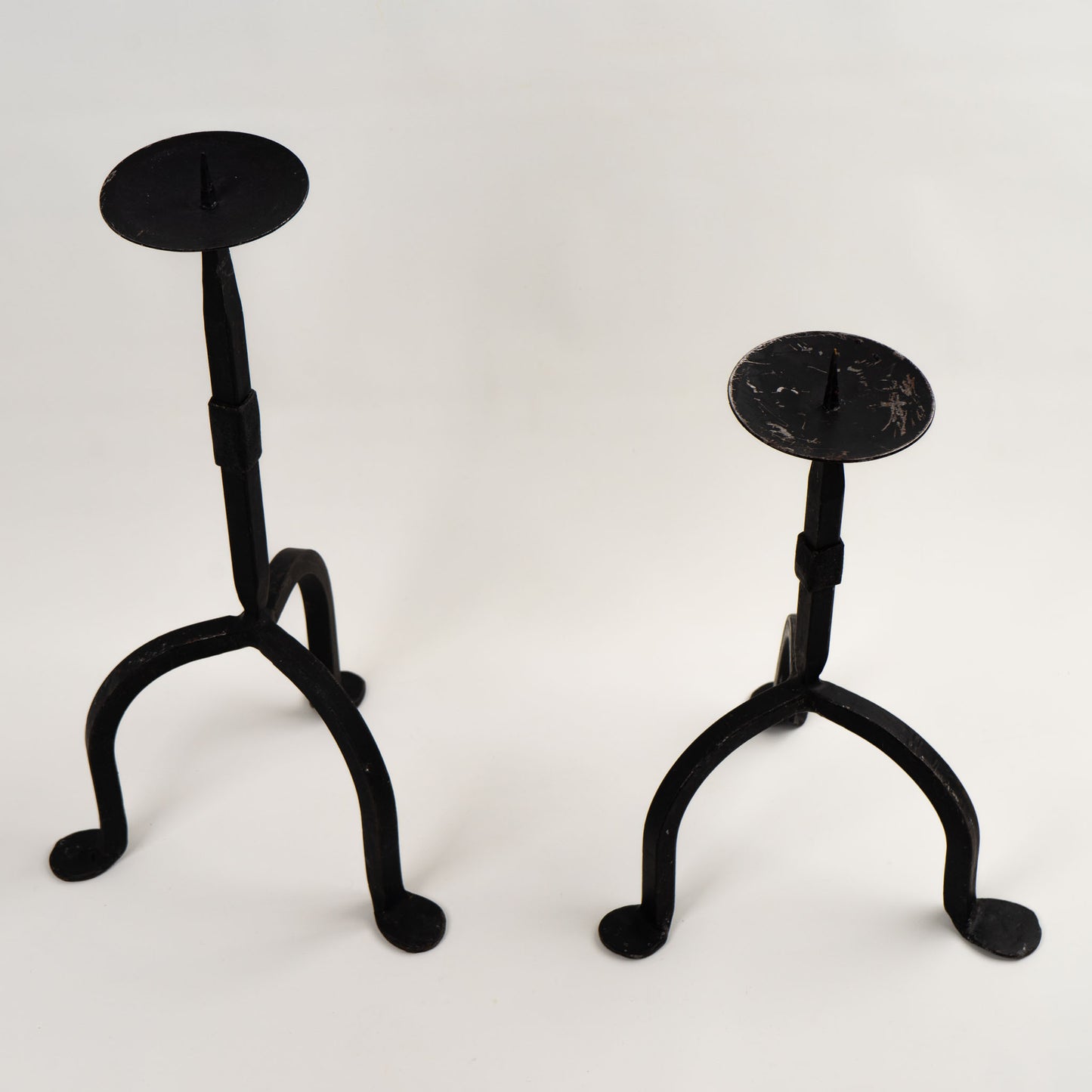 vintage cast iron pillar candleholders 