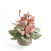 Vintage Handmade Fabric Flower Bouquet, Pink & Peach, Circa 1980s-90s