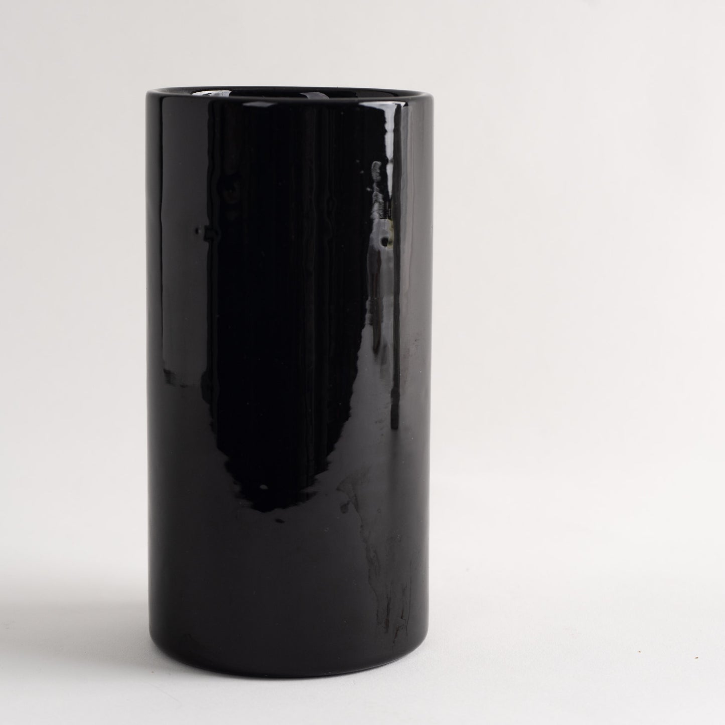 Vintage Haeger Black Ceramic Cylinder Vase