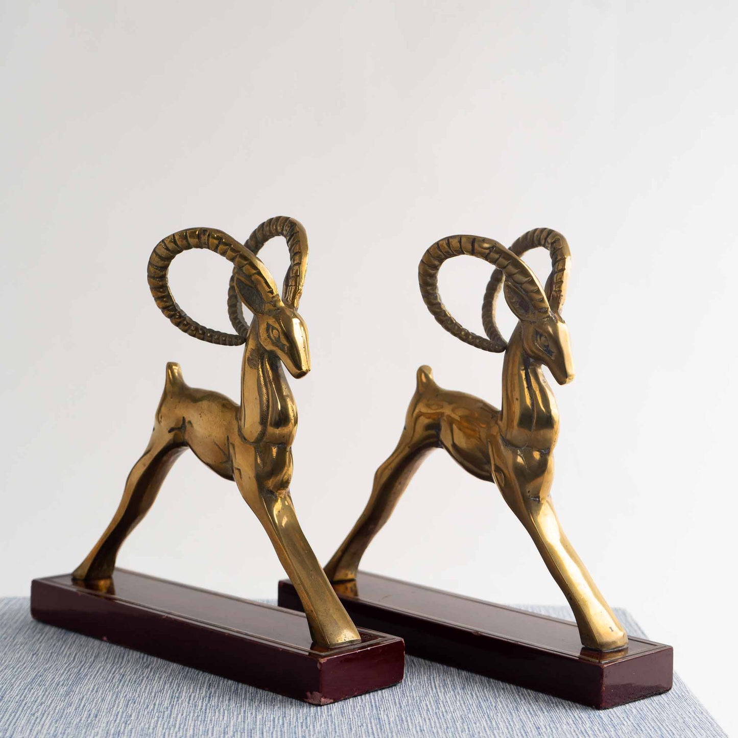 Vintage Solid Brass Ram Bookend Figures