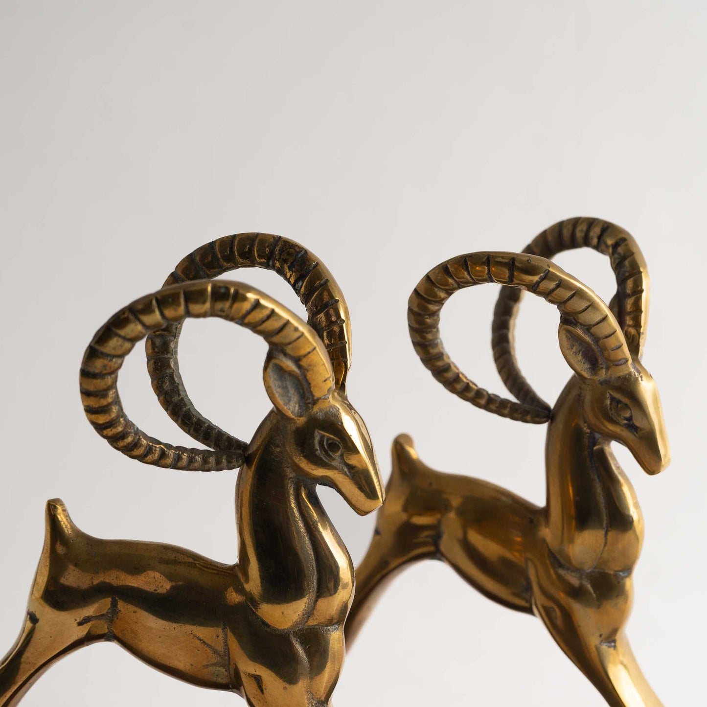 Vintage Solid Brass Ram Bookend Figures