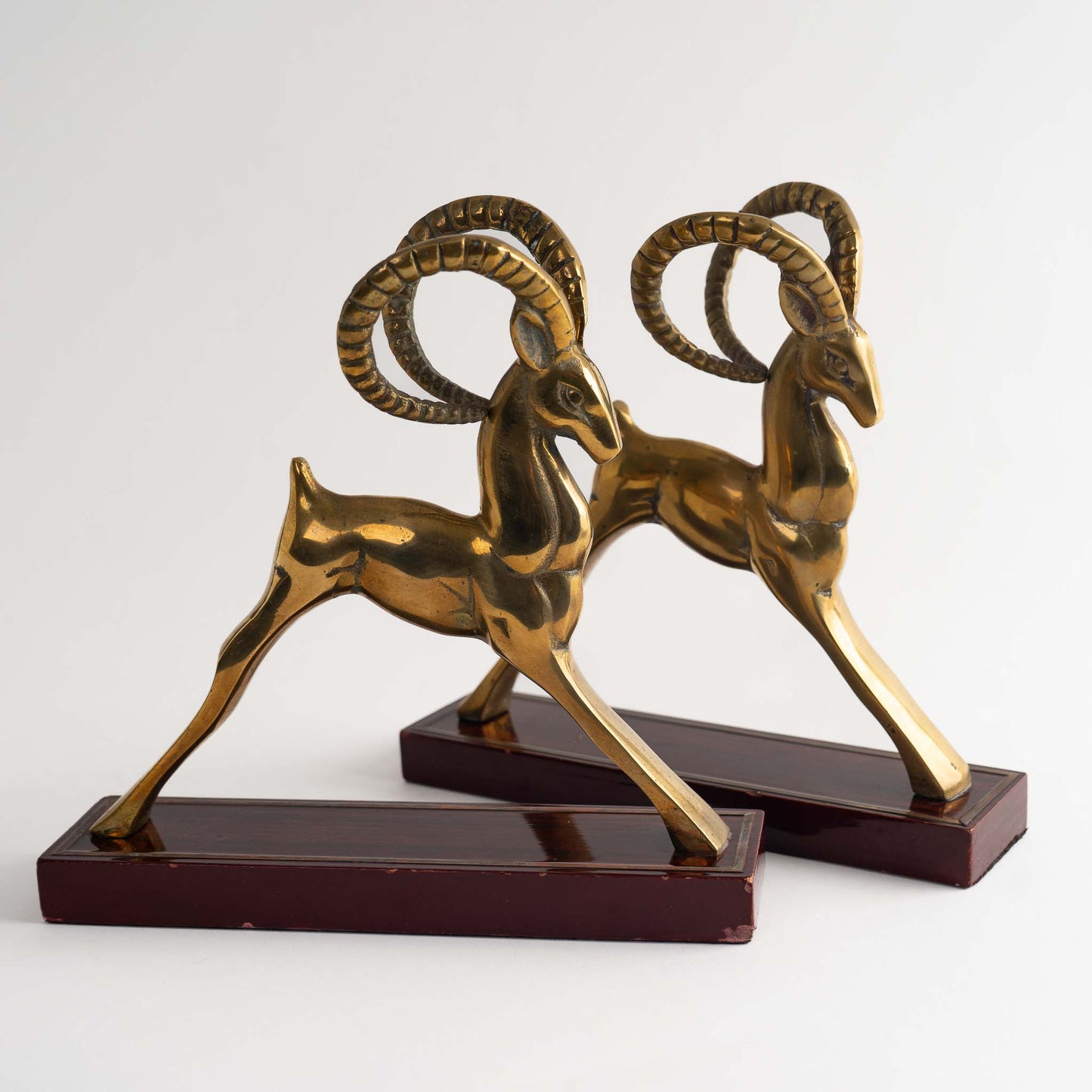 Vintage Solid Brass Ram Bookend Figures