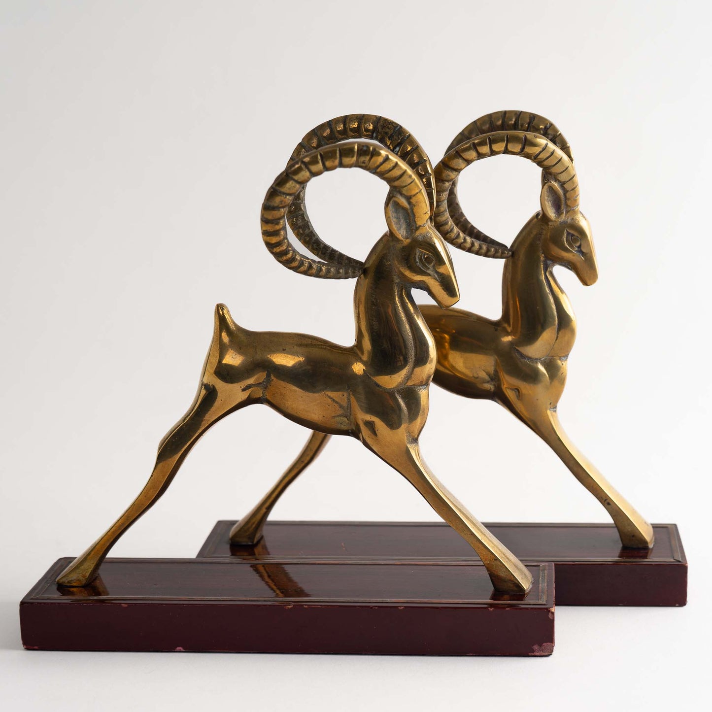 Vintage Solid Brass Ram Bookend Figures