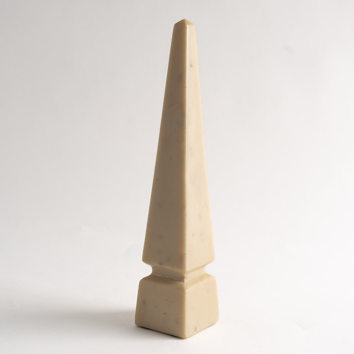 Vintage Beige Natural Stone Obelisk Sculpture