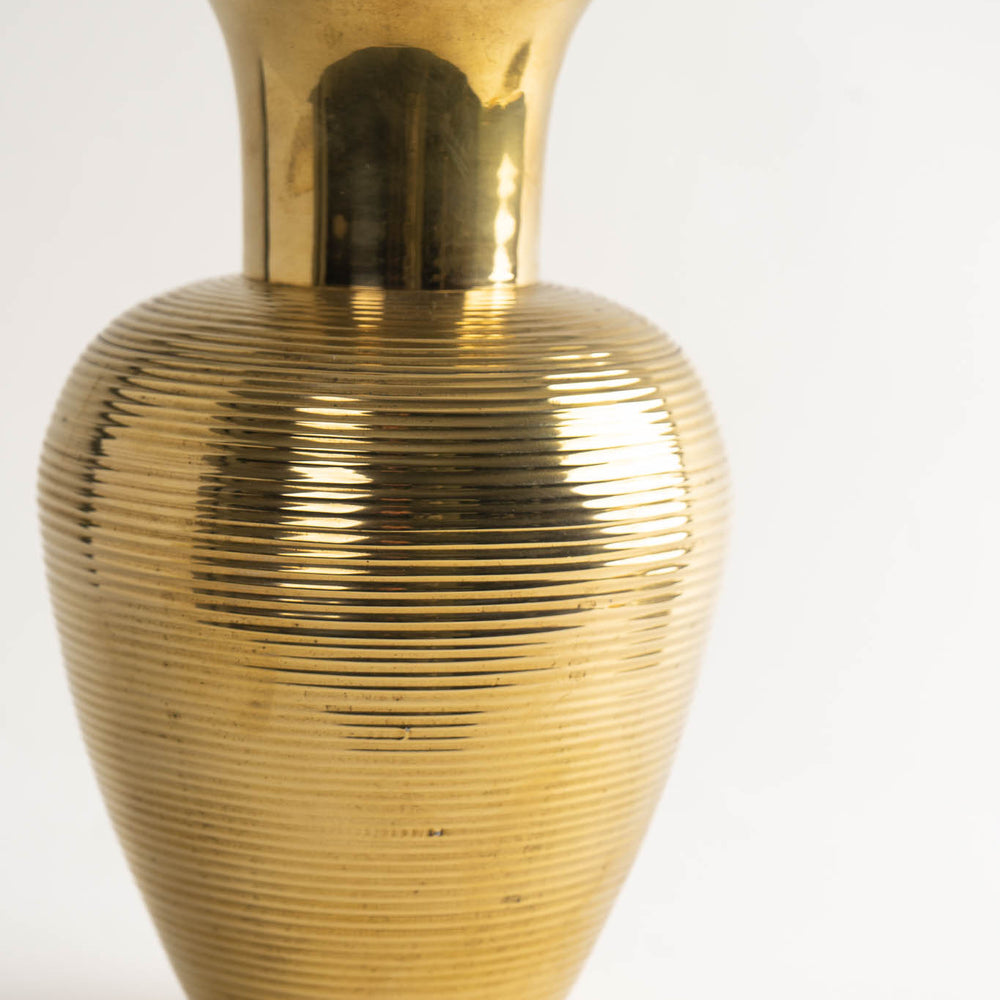 
                      
                        Vintage Ribbed Brass Vase
                      
                    