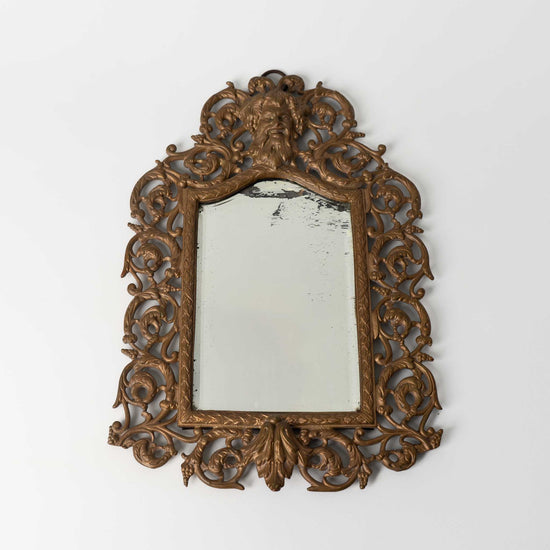 Antique 1890s P.E. Guerin Rococo Brass Wall Mirror