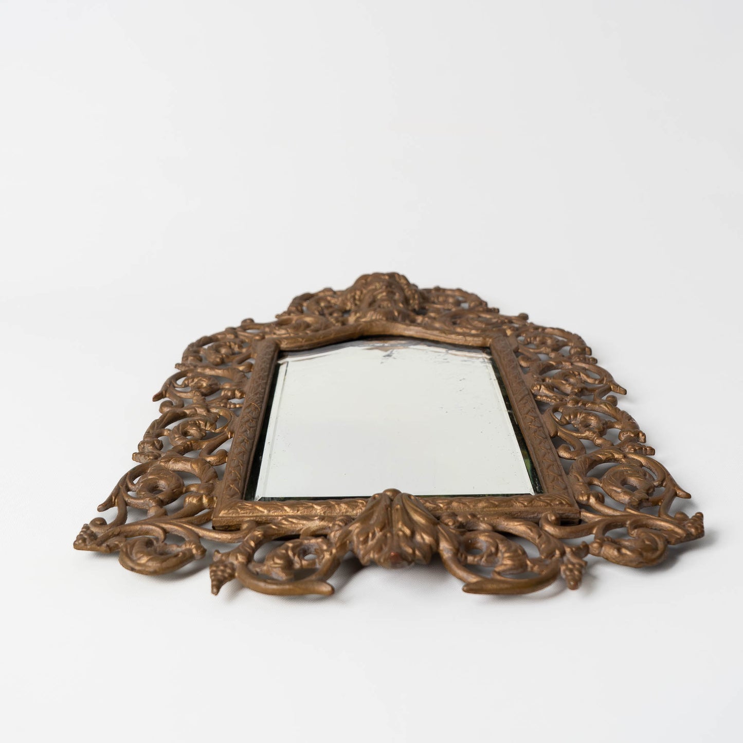 Antique 1890s P.E. Guerin Rococo Brass Wall Mirror 