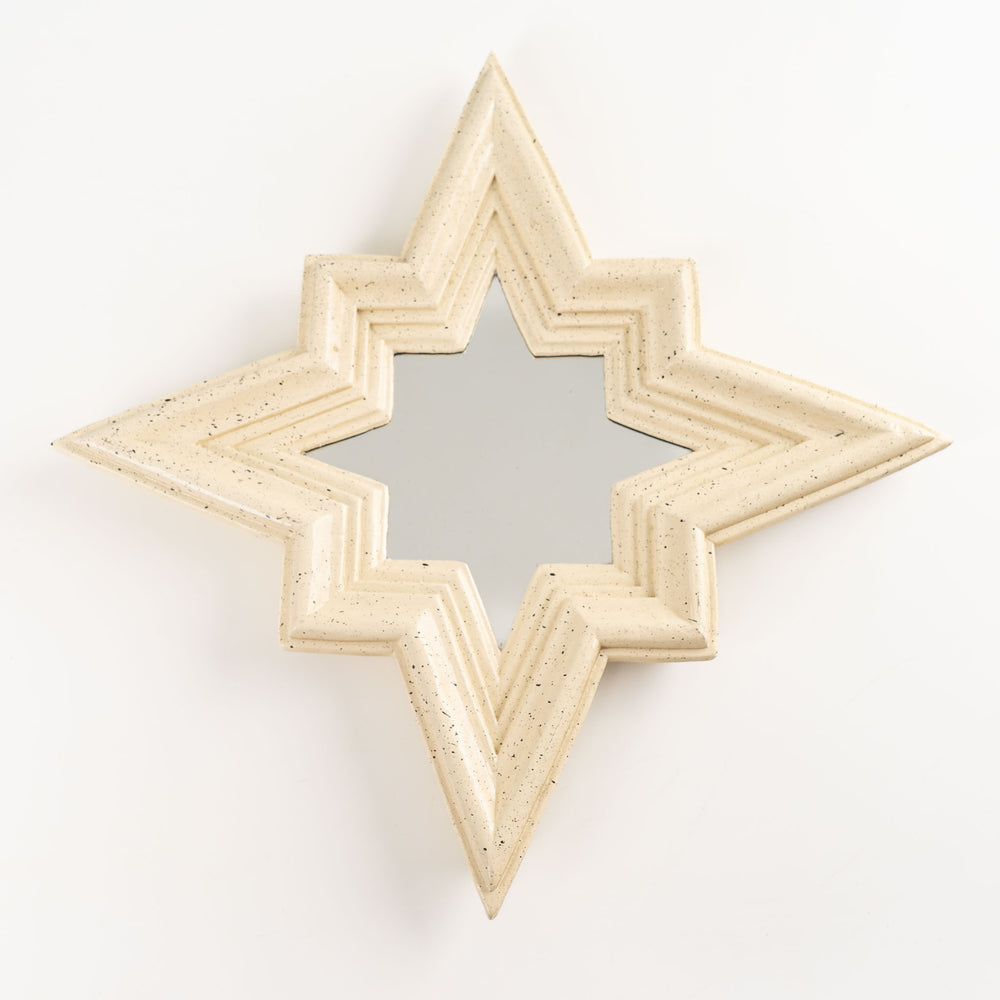 
                      
                        Mid-century Star Wall Mirror - off white with black speckles 
                      
                    