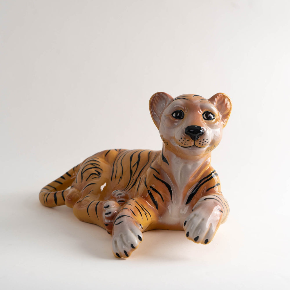 
                      
                        Vintage Italian Ceramic Laying Tiger Cub Figure
                      
                    