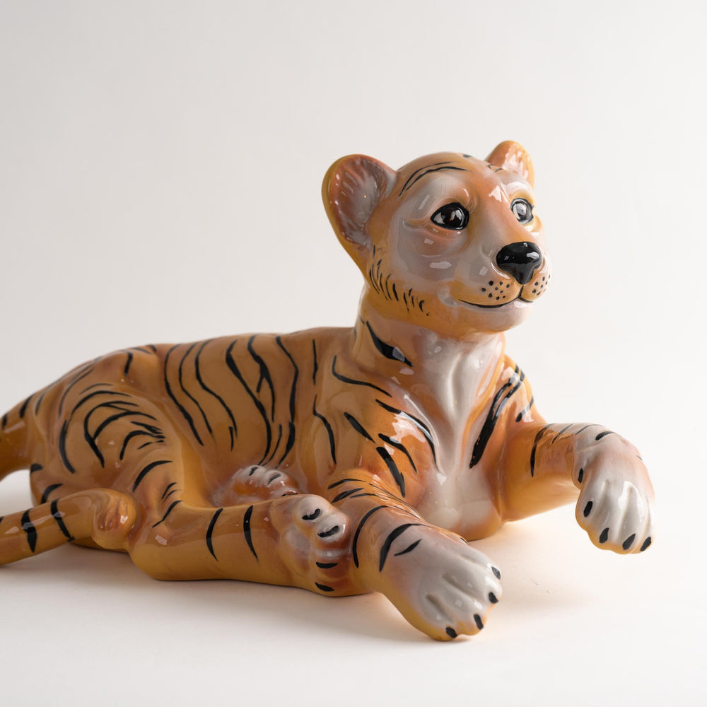 
                      
                        Vintage Italian Ceramic Laying Tiger Cub Figure
                      
                    