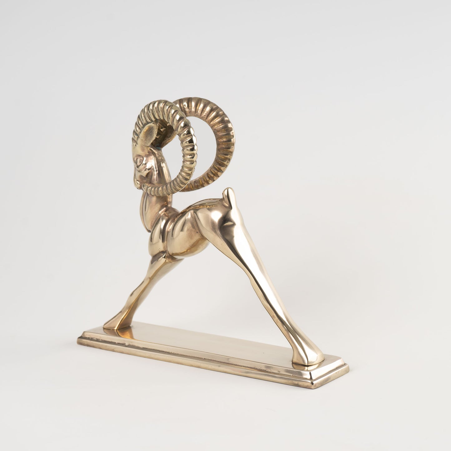 Vintage Brass Ram Sculpture Figure 